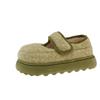 Fábrica de Sapatos Qidan Chinelos de Algodão para Mulheres Outono e Inverno Estilo Coreano Novo para Casa Interna Chinelos Quentes com Solado Grosso Plus Pelúcia para Mulheres