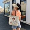 Bolsa de Lona Feminina 2023 Nova Japonesa Grande Capacidade Bolsa de Tecido Estudante Aula Mochila de Escola Bolsa de Mão de Ombro Único Personalizada