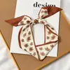 Pañuelo pequeño de seda de doble cara, raya pequeña, para mujer, primavera y otoño, para combinar con camisa, pañuelo versátil, cinta para el pelo, lazo para bolso, cinta de bufanda