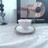 Conjunto de Xícara e Pires de Cerâmica para Café Octogonal High-End Adereços de Foto para Loja de Chá da Tarde Decoração