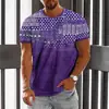 Camiseta de Manga Corta con Estampado 3D Estilo Étnico Retro Europeo y Americano 2025 Nueva Primavera y Verano para Hombre Cuello Redondo Ojo de Horus