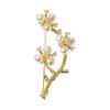 Nuevo Estilo Chino Zhengyuan Shijia Broche de Flor de Ciruelo Dorado con Perla para Mujer Temperamento de Alta Gama Corsage Delicado Sucio Pin de Año Nuevo
