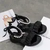 Sandalias para Niñas 2026 Verano Nuevo Estilo Celebridad de Internet Moda Zapatos de Princesa Suela Suave Niños Medianos y Grandes Estudiantes Niñas Sandalias de Tira Única