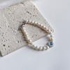 Pulsera Mercury Ji de Plata de Ley S925 con Perla Shijia de Aguamarina Lujo Accesible Francés Diseño de Nicho Joyería para Mujer Sentido de Alta Gama