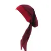 Chapéu Turban Estilo Pastoral Elástico de Aba Larga Imitação de Seda, Chapéu com Trança de Cauda Longa, Chapéu para Quimioterapia, Fornecimento Transfronteiriço