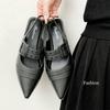 Sandalias de Moda de Verano Transfronterizas Nuevas con Punta, Hebilla Trasera, Huecos, Tacón Bajo, Zapatos Exteriores Planos, Boca Baja para Mujer