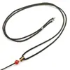 Cuerda para Collar DIY Colgante de Perla Roja tipo Cúpula Cordón Nudo de Seda Dorado Perla Roja tipo Cúpula Cadena para Suéter Cordón Cuerda Tejida a Mano