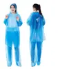 Conjunto Desechable de Impermeable y Pantalones de Lluvia, A Prueba de Tormentas de Cuerpo Completo, Estilo Largo Engrosado para Adultos, Portátil, Poncho de Lluvia de Cobertura Total