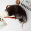Fox fur cauda pingente chave saco pingente pele joias pelúcia cauda pingente atacado