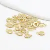 Chapado en cobre que conserva el color, oro real de 18 quilates, hebilla de melón ovalada, colgante de circonita, accesorios para pulsera, collar, joyería para orejas DIY D42