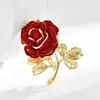 Broche de rosa, acessório de vestuário da moda, cristal rosa, embelezamento de alta costura para vestidos e casacos, design elegante, broche de cheongsam