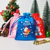 Nueva bolsa de satén con cordón navideña transfronteriza, bolsa colorida de caramelos para niños para regalos de fiesta de Navidad