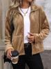 Amazon Estación Independiente 2024 Nueva Chaqueta Transfronteriza de Otoño e Invierno Solapa Europea y Americana Bolsillo de Felpa Cremallera Chaqueta Color Sólido