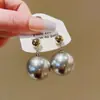 Pendientes de plata con baño de oro real, aguja cuadrada, borla de perla y circonita, pendientes de lujo ligero de alta gama, fabricante de pendientes vintage