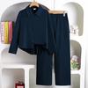 Comércio Exterior Roupas Infantis 2026 Primavera Novo Estilo Europeu e Americano Moda Feminina Blusa Elegante com Pregas nas Costas de Manga Longa e Conjunto de Calças Casuais