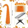 Árvore de junco laranja de ponta curva para o Natal, árvore dobrável de pelo longo para o festival da colheita, decoração de piso interna e externa para o Dia de Ação de Graças