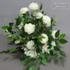 Nuevo arreglo floral de lugar de boda flor artificial decoración de boda fila de flores terminada pasarela camino arte floral boda flor artificial