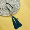 Pingente de Carro Antigo de Ouro Ruyi Lock Charme de Borla de Segurança para Retrovisor Interno de Carro Novo Pingente da Moda