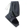 Pantalones de chándal de pana gruesos con forro polar para otoño e invierno para hombre, holgados, hasta el tobillo, versátiles, cálidos, casuales, de moda coreana