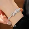 Pulsera de Plata Zirconia Perla Lazo Estilo Coreano Dulce y Fresca Moda Ligera de Lujo Alta Gama Versátil Joyería de Mano para Mujeres