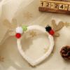 Tocado Navideño Transfronterizo Diadema de Astas Color Alce Bola de Pelo Linda Femenina Corazón Regalo Festivo Astas de Cuero Accesorios para el Cabello