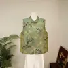 Zhi LiEstilo Chino Nuevo Viento Nacional Patrón de Flores y Pájaros Chaleco Holgado Noble Nuevo Estilo Otoño 2026 Cuello Alto Solapa Diagonal Chaleco para Mujer
