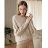 Suéter 100% Cachemira para Mujer 2025 Otoño e Invierno Nuevo Base Estilo Holgado Perezoso Manga Murciélago Cuello Redondo Jersey Tejido