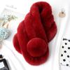 Bufanda Gruesa de Felpa de Invierno Estilo Coreano Moda Combinable Imitación Piel de Conejo Cuello de Tres Tubos Lindo Cálido Cuello de Piel para Mujer