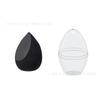 Gotas de agua negras corte oblicuo cuero huevos de maquillaje de belleza no comen polvo esponja huevos borla delicada para polvo herramientas de maquillaje húmedo y seco