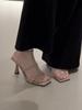 ¡Rosa Nude! Sandalias Abiertas Francesas para Mujer en Verano, Plateadas Elegantes, Tacones Altos Sexy, Tacones de Aguja, Zapatos Romanos de Una Tira
