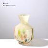 Vaso de vidro criativo de cor esmaltada de alta qualidade, estilo medieval Fenton, cor amarelo leite, para decoração de arranjo de flores na sala de estar, mesa de centro, casa