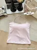 Paleta de colores dopamina tirante fino camisola espalda cruzada sexy hermosa tira trasera almohadilla en el pecho cómoda gran espalda abierta top de chica hot