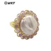 Anillo para Mujer MPR061 Color Perla de Agua Dulce Atmosférico Ajustable Todo Fósforo Ropa Lisa y Primeros Accesorios