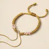 Nudo de Flor de Durazno Estilo Antiguo Pulsera Semi-Terminada Tejida a Mano con Hilo de Cinco Colores para el Año de Nacimiento DIY Joyería de Mano Accesorios para Pulseras Venta al Por Mayor