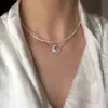 Acero de Titanio No se Desvanece Cielo Estrellado Gargantilla Brillante Collar para Mujer Estilo Simple Minimalista Cadena para Clavícula Gargantilla de Moda