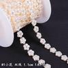 Perla Semiredonda Doble Línea de Cuentas Doble Fila Cadena de Cuentas para Boda Cadena de Cuentas ABS con Diamante Accesorios de Joyería DIY