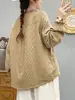 Camisa de Manga Larga de Gasa de Algodón de Doble Capa a Cuadros con Adorno de Encaje, Nueva para Primavera/Otoño 2026, Top Versátil para Mujer como Capa Base