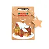Estilo Europeo Transfronterizo Nuevo Empaque de Dulces de Pan de Navidad Caja de Galletas Bolsa de Papel Copo de Nieve Caja de Dulces de Papel Kraft Caja de Regalo