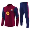 2627 Traje de treino Real Madrid outono e inverno para adultos, manga longa e calça comprida, conjunto com meio zíper, original com etiquetas, para dropshipping transfronteiriço