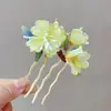 Nuevo Estilo Chino Estilo Nacional Flor en Forma de U Pasador para el Cabello Pasador para el Cabello Camelia Esmaltada Antigua Adorno para la Cabeza Accesorios Clásicos