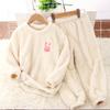 Conjunto de Pijama de Flanela Infantil, Roupa de Casa, Meninos e Meninas, Crianças Médias e Grandes, Pijama Infantil Quente Espesso