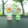 Maceta creativa de huevo con flores, adornos para coche con flores, decoraciones de escritorio con flores bonitas, adornos pequeños de resina para la consola central del coche