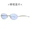 Novos Óculos de Sol Metálicos com Armação Oval e Hastes de Sardinha 9609 Estilo Europeu e Americano Óculos de Sol de Personalidade Óculos de Sol Versáteis