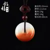 Pingente de Jade Dourado Natural de Xinjiang Jade Hetian Gota d'Água Fivela de Segurança Pingente de Jade Branco Colar para Suéter para Homens e Mulheres