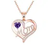 Moda Transfronteriza Europea y Americana Collar Sencillo de Carta de Amor para Mamá con Letras Incrustadas de Diamantes, un Regalo para Mamá en el Día de la Madre