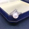 Anillo de Perla Natural de Agua Dulce Aurora Seiko Anillo Triángulo de Zirconia Elegante de Lujo Pulsera Versátil Venta al por Mayor