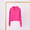 En Stock Sudadera Cuello Alto LD Otoño Media Cremallera Cuello Alto Top Deportivo para Mujer Adelgazante Casual Holgada Sudadera