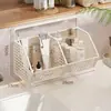 Armario con espejo estante de almacenamiento bajo montaje cesta colgante de capas lavabo de baño tocador productos de lavado y cuidado armario de baño estante de almacenamiento inferior