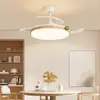 Lámpara Ventilador de Dormitorio Color Madera Protección Ocular Silenciosa Integrada Viento Fuerte Moderna Simple Lámpara Ventilador de Techo para Restaurante Habitación