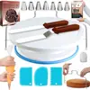 Pronta entrega conjunto de prato giratório para bolo 35 peças bico para confeitar bolo saco de confeitar TPU caneta de confeitar ferramenta de panificação